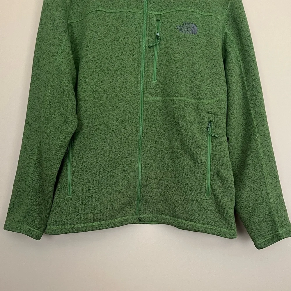 {The North Face} Gordon Lyons Full Zip Fleece Lined Jacket in Green Heather - Me